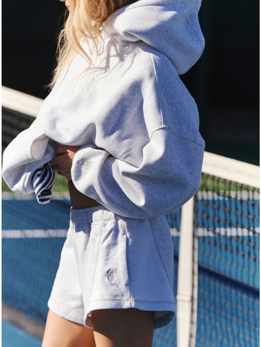 Free People Movement High Press Shorts White Heather - Picture 2 of 4